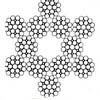 12-strand braided steel wire rope with hexagonal cross section