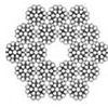 18-strand braided steel wire rope with hexagonal cross section